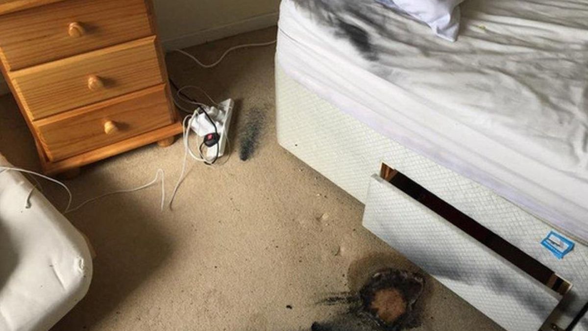 Samsung phone explodes